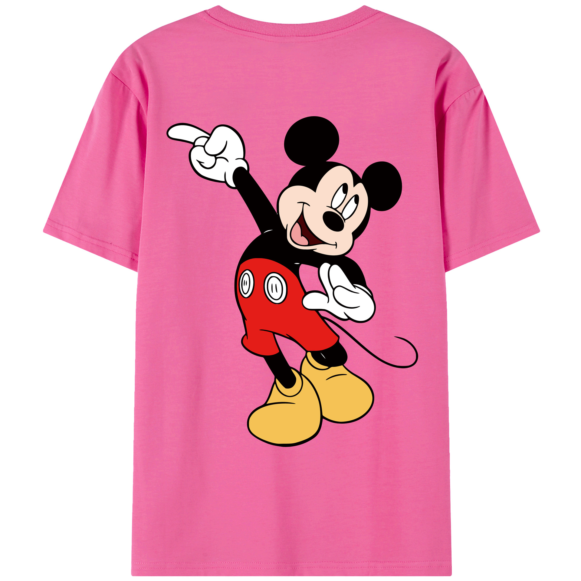 ミッキーマウス Mickey Mouse レディース半袖Tシャツ(バックプリント)